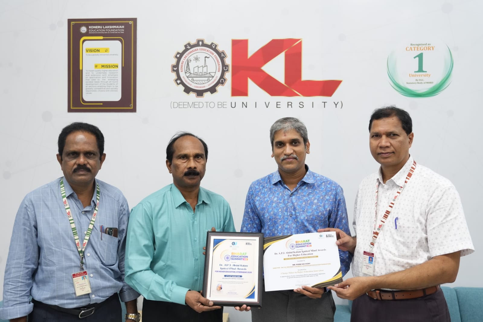 KL University Faculty Honored for Innovation in Higher Education
